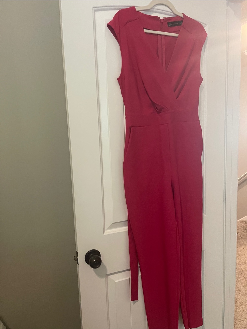 New York & Company Pink Sleeveless Jumpsuit